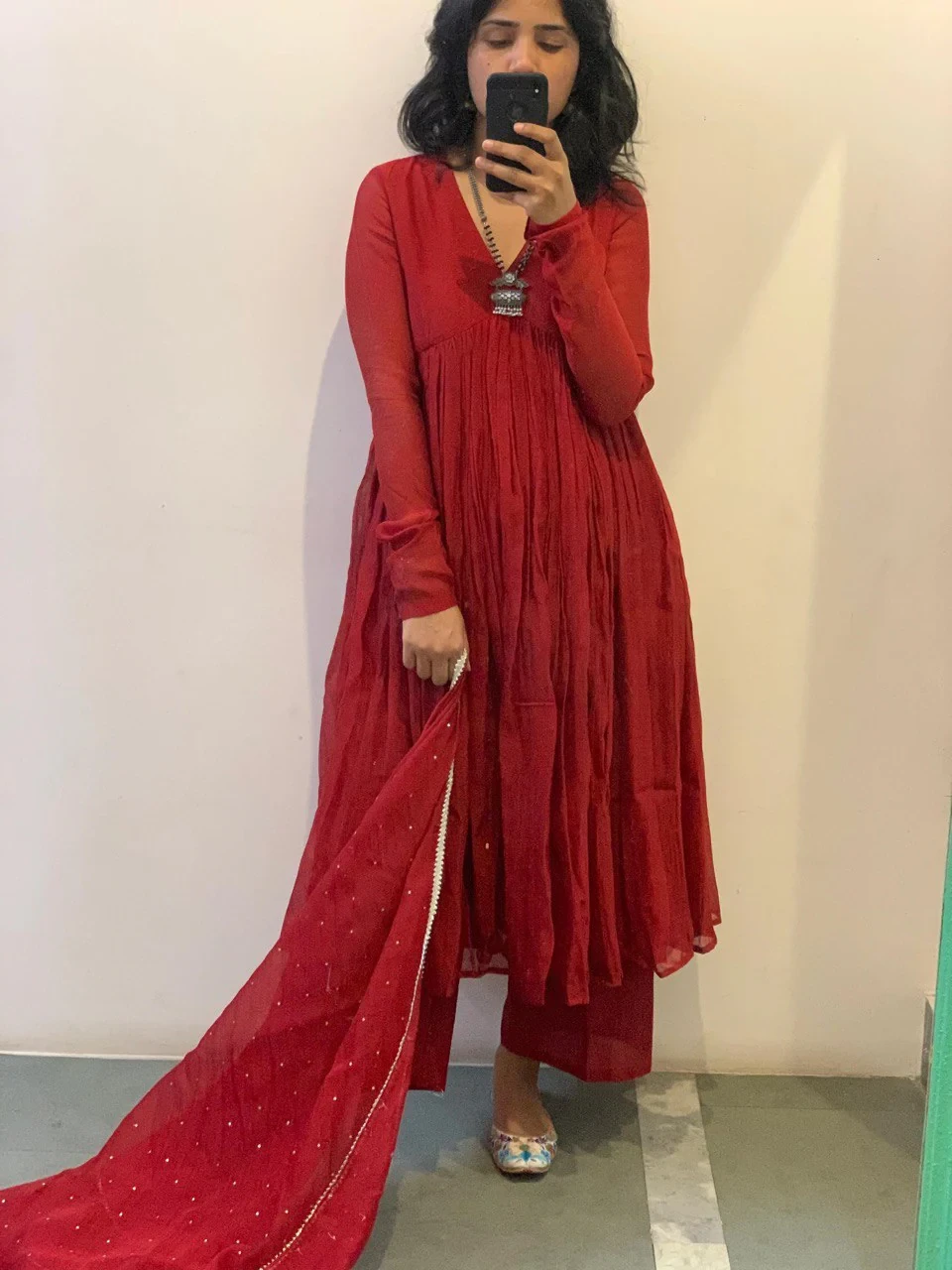 Party Wear Look Beautiful Anarkali Gown-Bottom And Dupatta