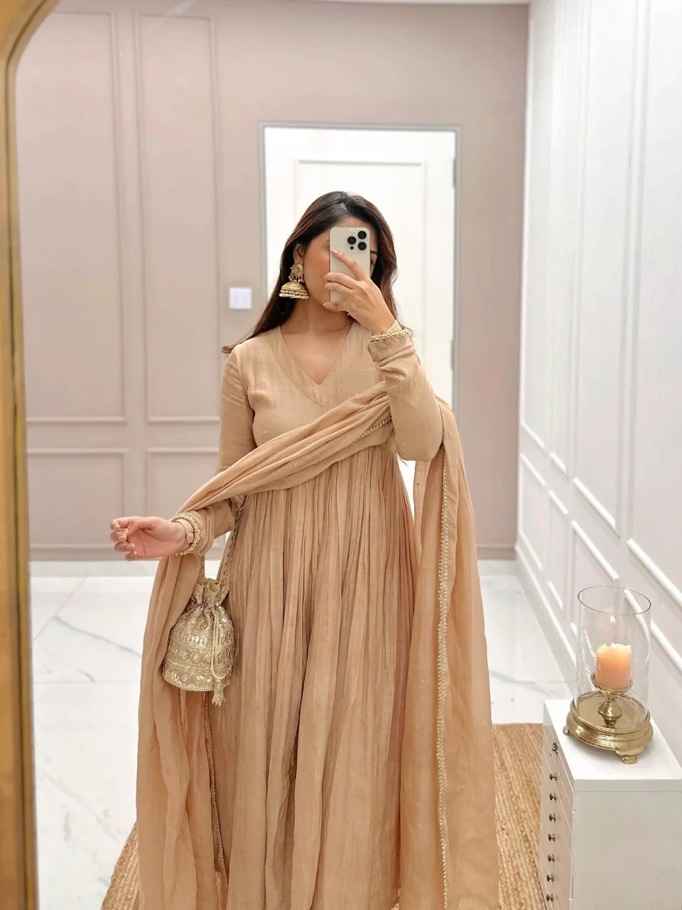 Party Wear Look Beautiful Anarkali Gown-Bottom And Dupatta