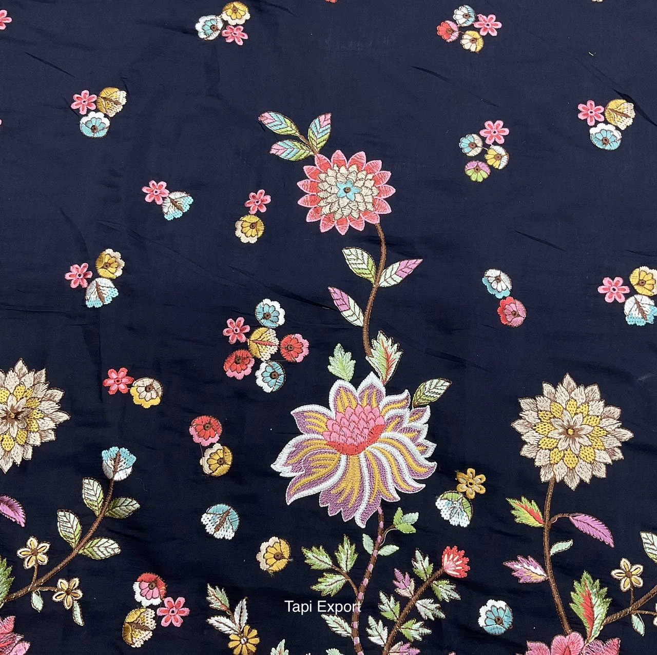 fendi silk with multiples embroidery work .