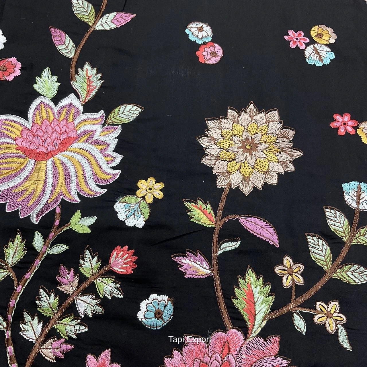 fendi silk with multiples embroidery work .