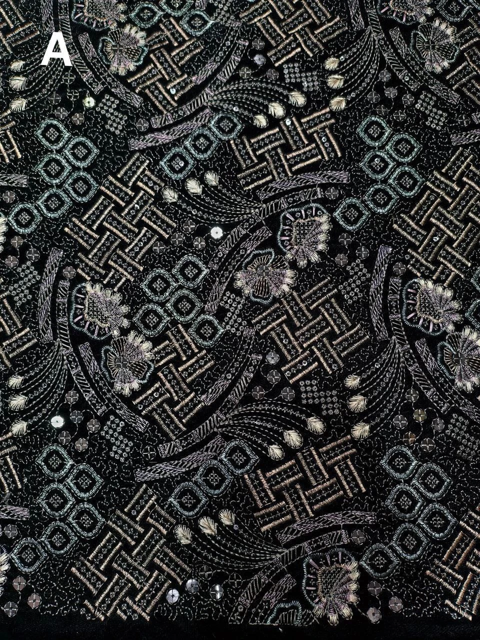 9000 velvet embroidery fancy fabrics koti kurta