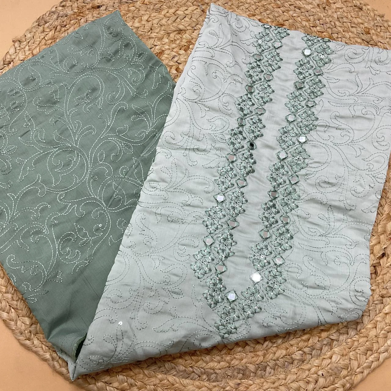 Mirror Work Embroidery Kurta Set