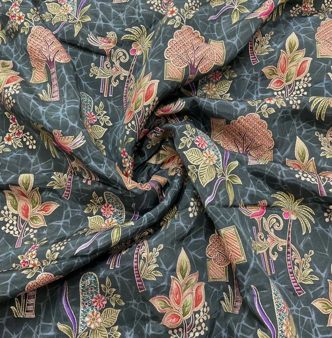 Position Print Lehenga Fabric