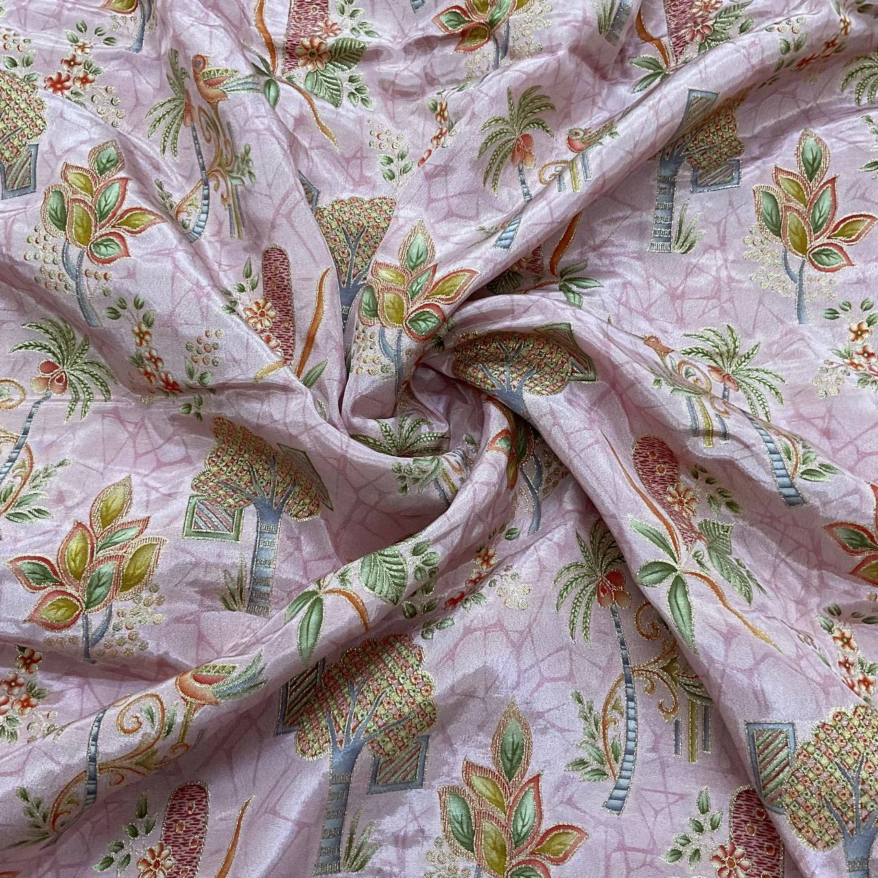 Position Print Lehenga Fabric