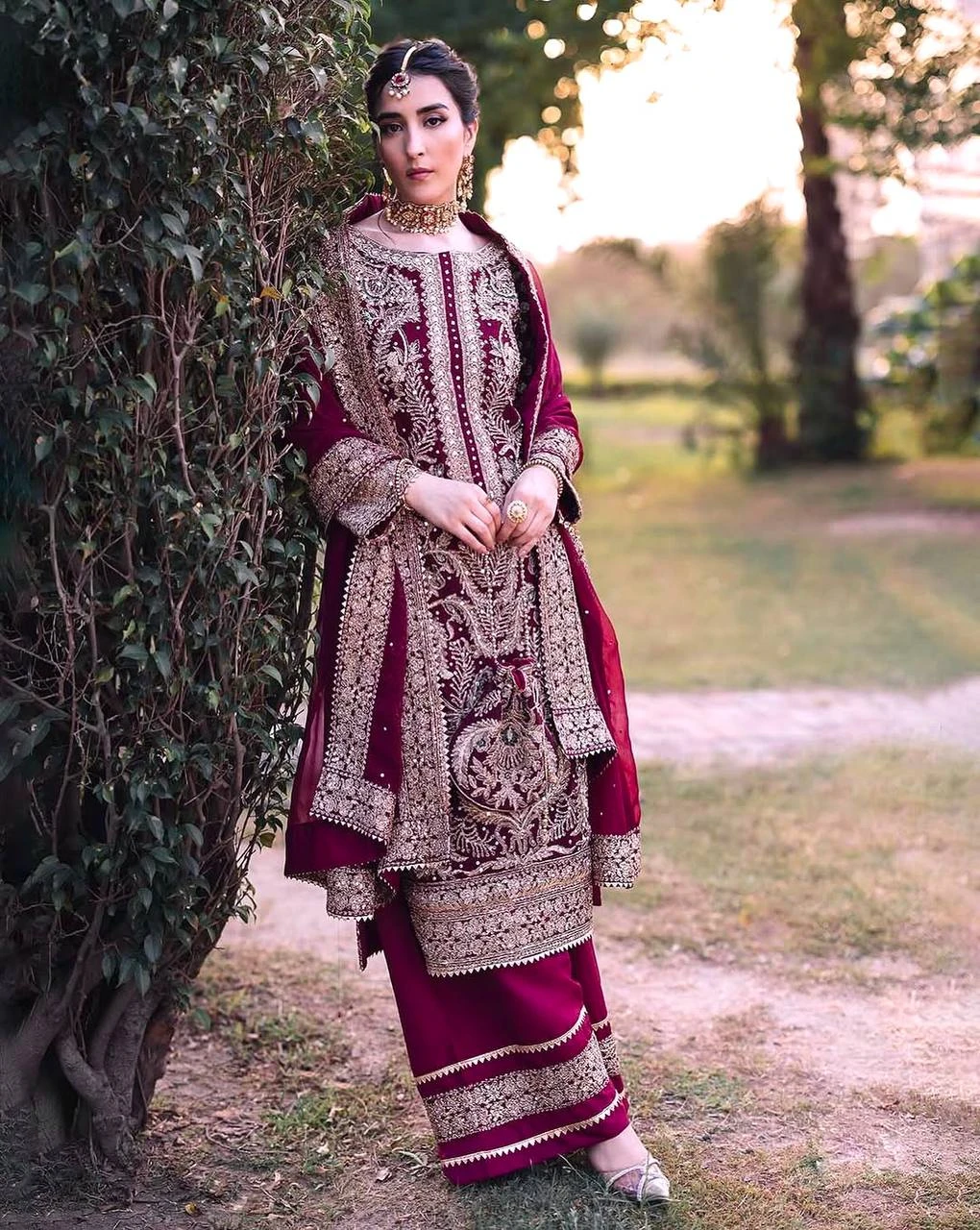 Designer Top-Plazzo And Dupatta With Embroidery Sequence Work