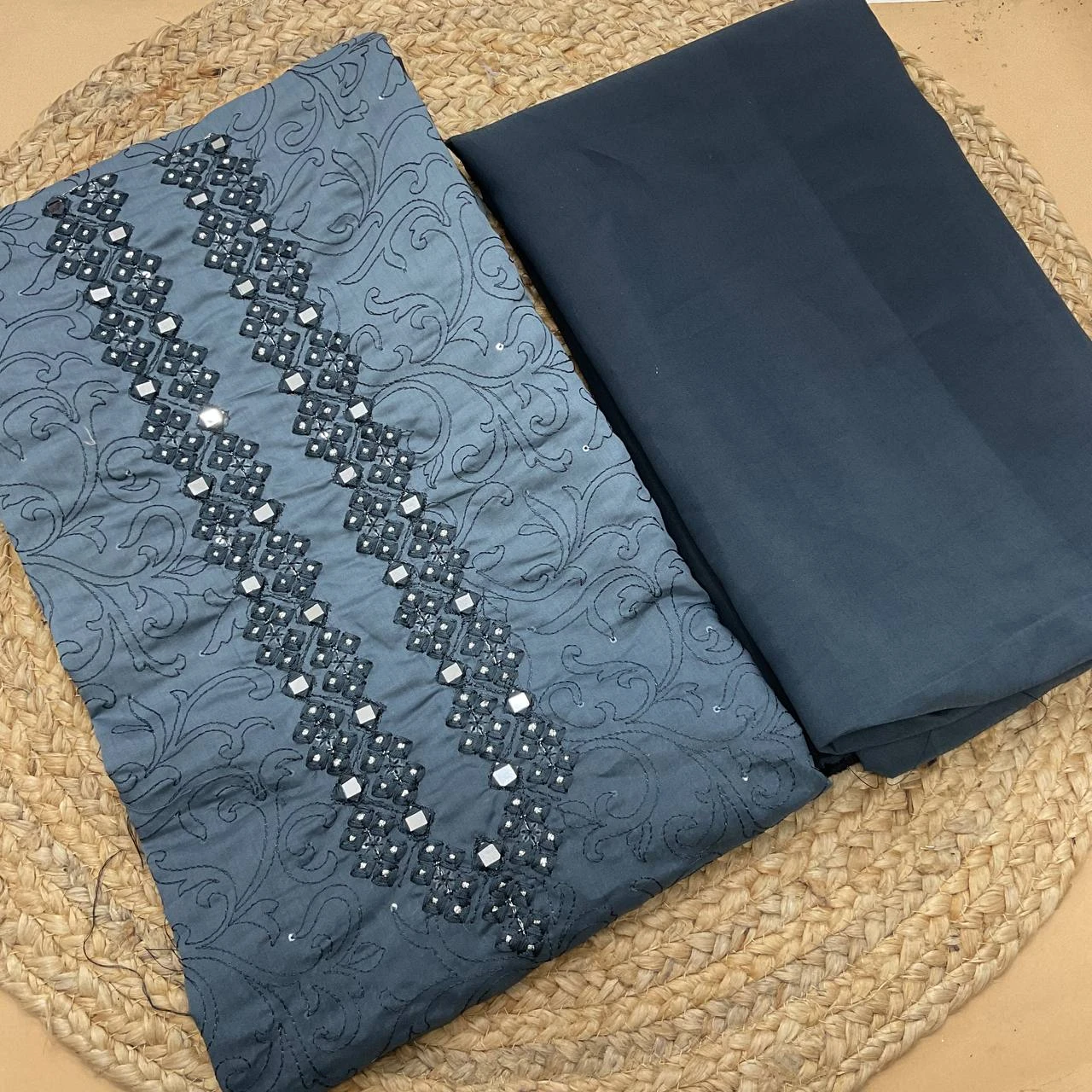 Mirror Work Embroidery Kurta Set