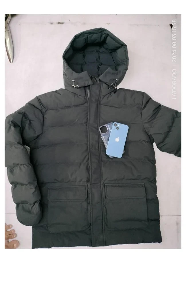 Men Blue Solid Bonded Jacket