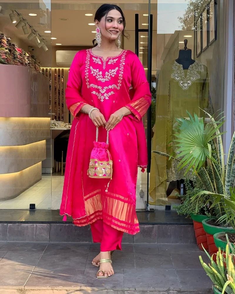 Banarasi Chanderi Silk Suit