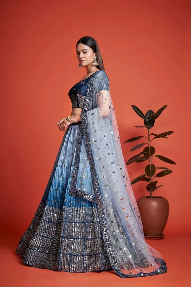 BRIDE SPECIAL BRIGHT COLOR FANCY LAHENGA CHOLI FOR WEDDING AND PARTY WEAR
