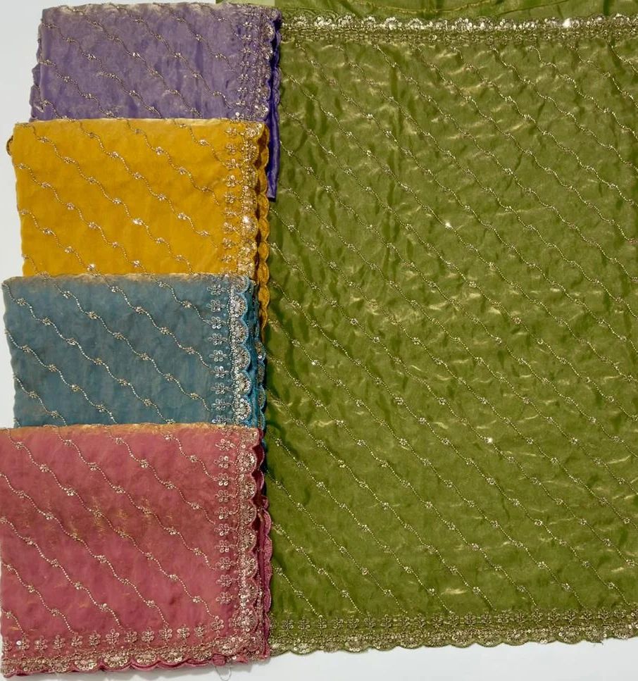 Heavy Beaded Embroidery Work Saree