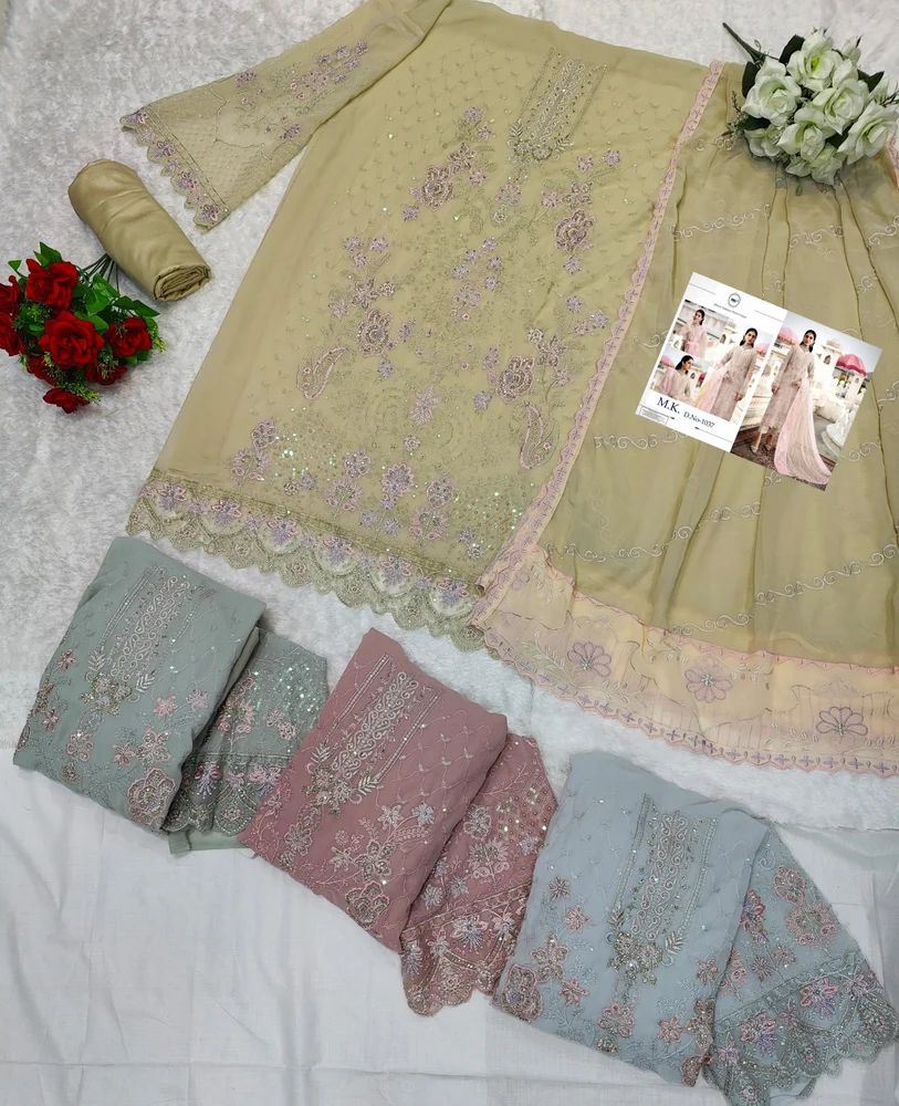 Pakistani Georgette Embroidery Salwar Kameez