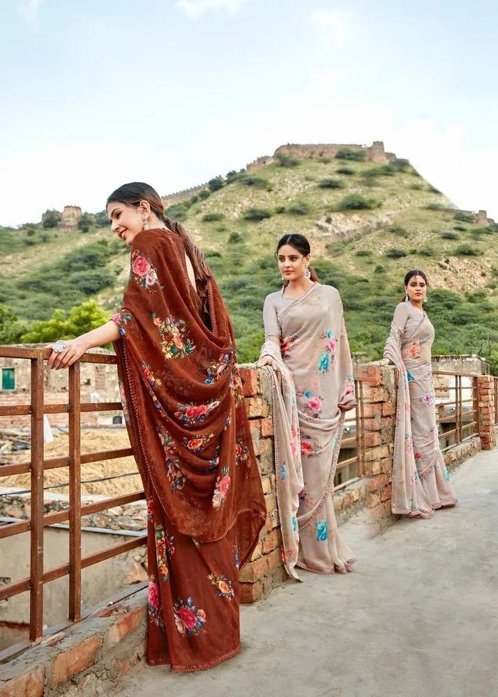Ladies Stylish Georgette Printed Saree