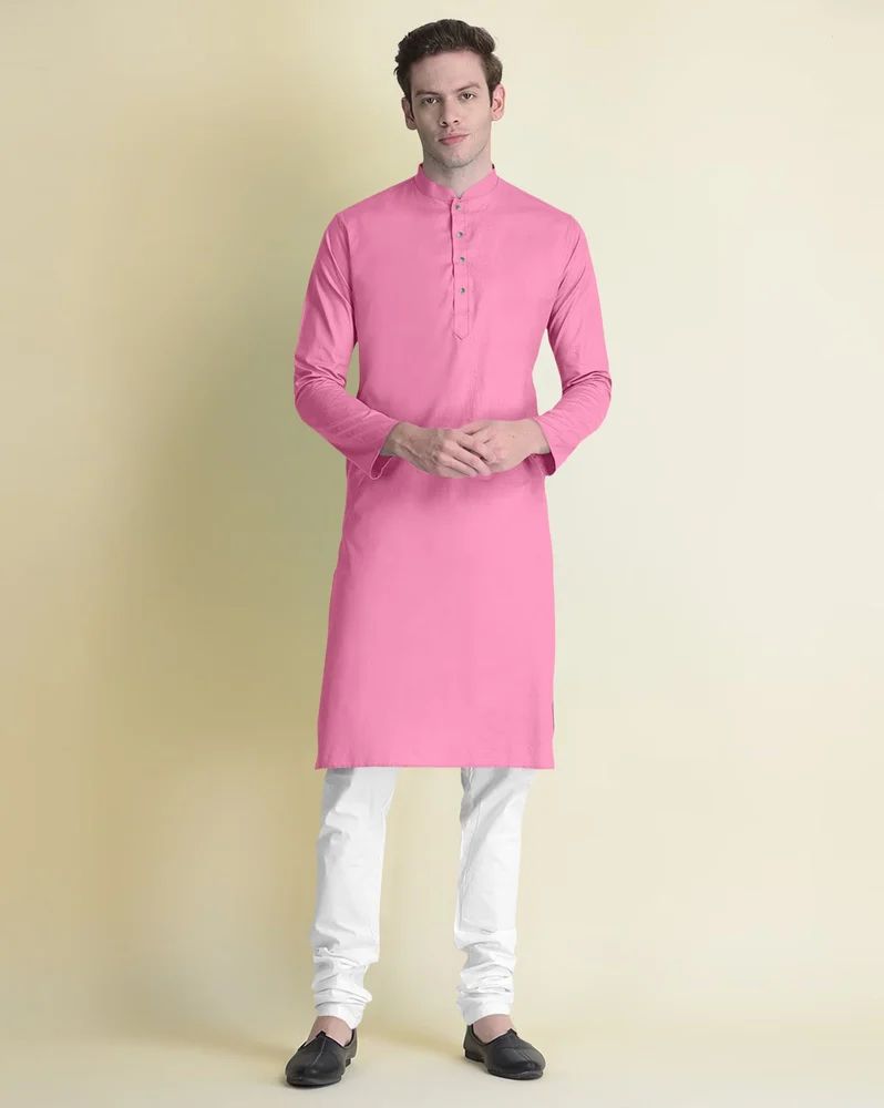 Men's Cotton Solid Kurta