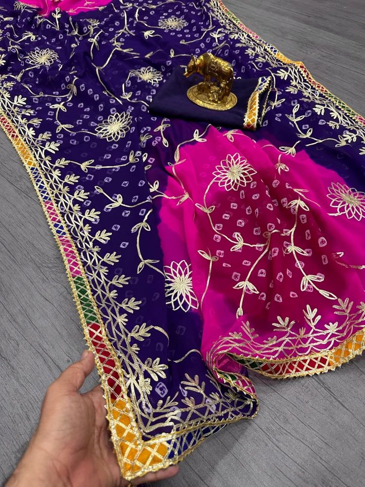 Georgette Gota Patti Saree