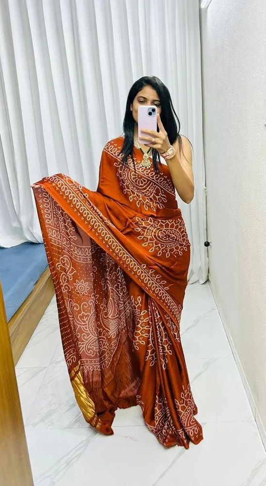 Pure Gaji Silk Bandhani Saree