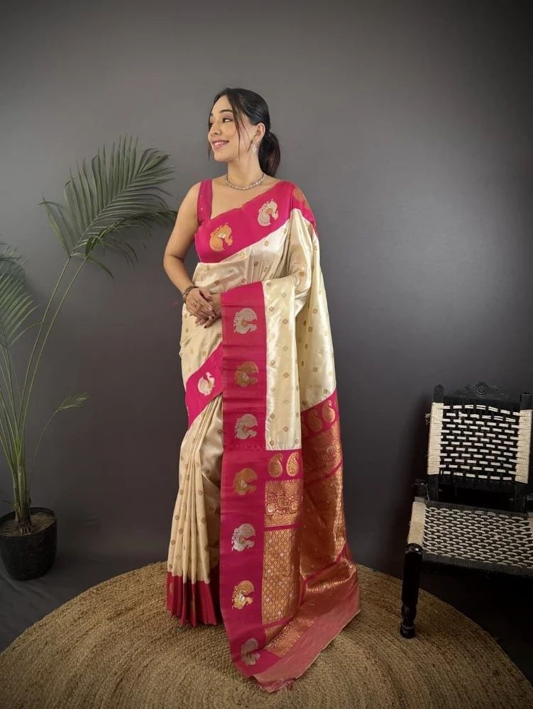 Soft Pure Banarasi Silk Paithani Style Saree