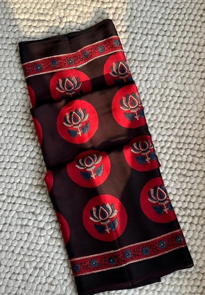 Ajrakh Model Silk Saree