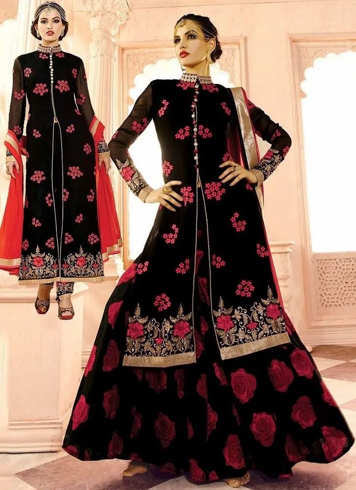 Black Georgette Churidar Suit