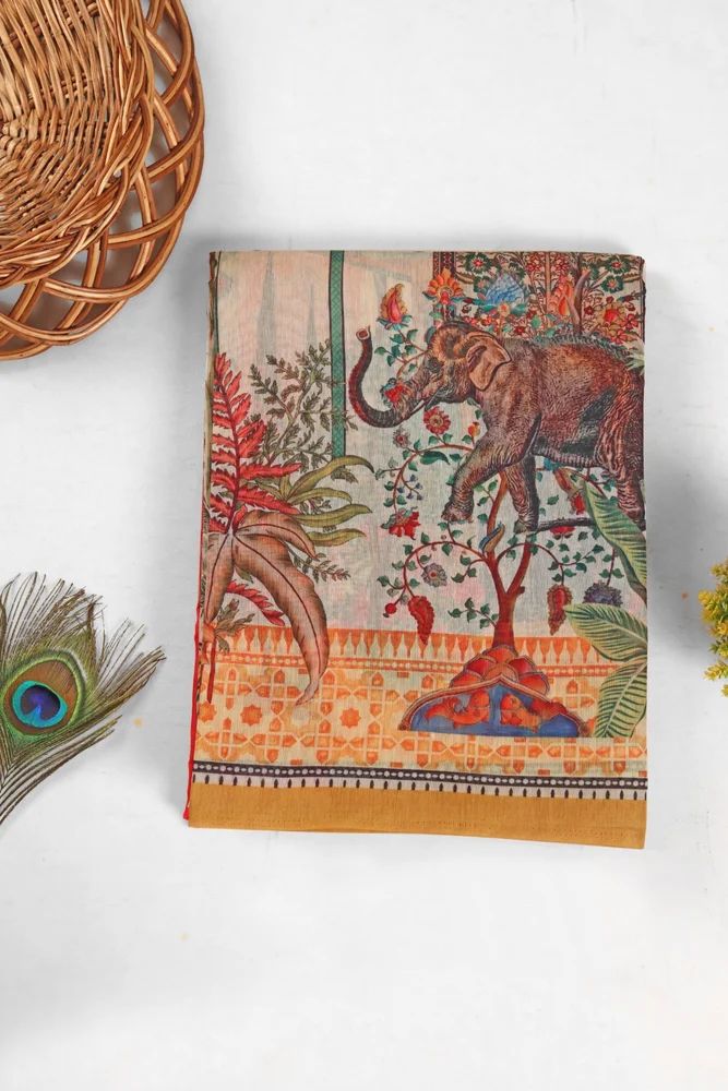 gulabi raj bagh chanderi saree