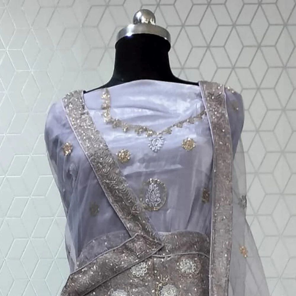 Fuji Silk Embroidered Partywear Lehenga