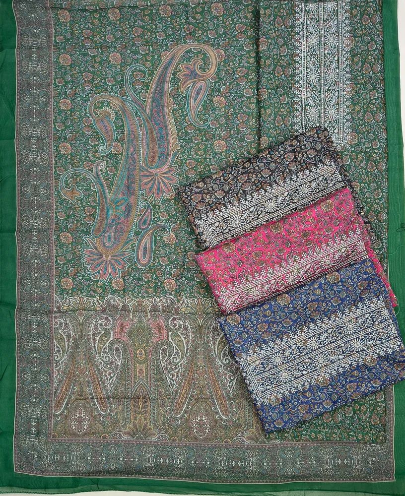 Dentin Silk Digital Print Unstitched Salwar Suit