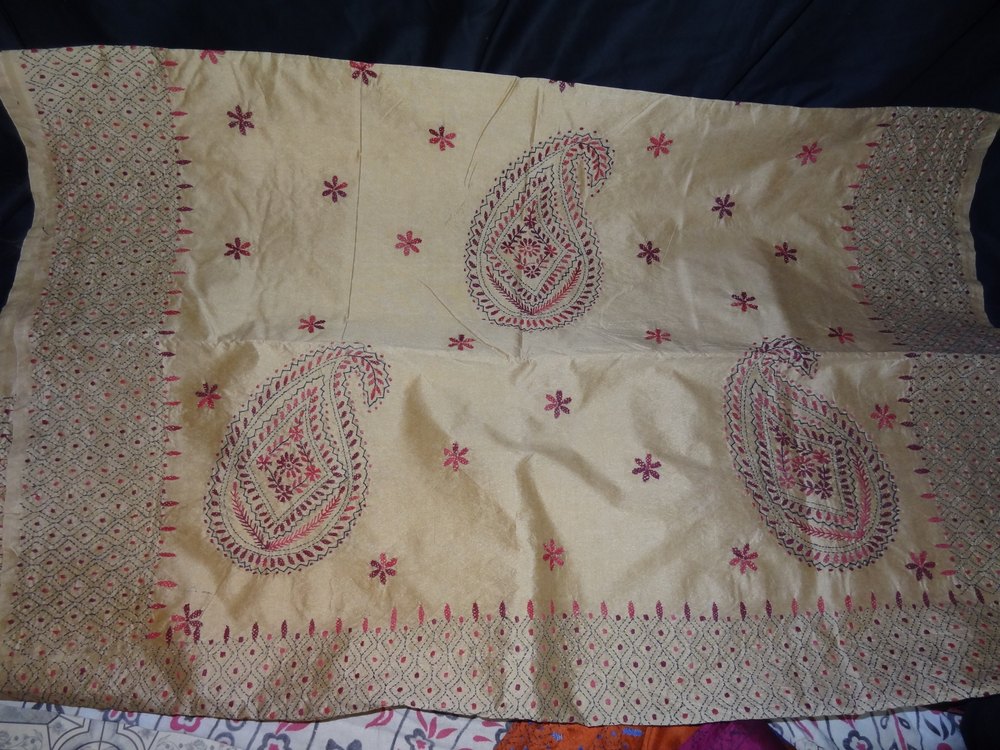 Silk Kantha Stitch Saree