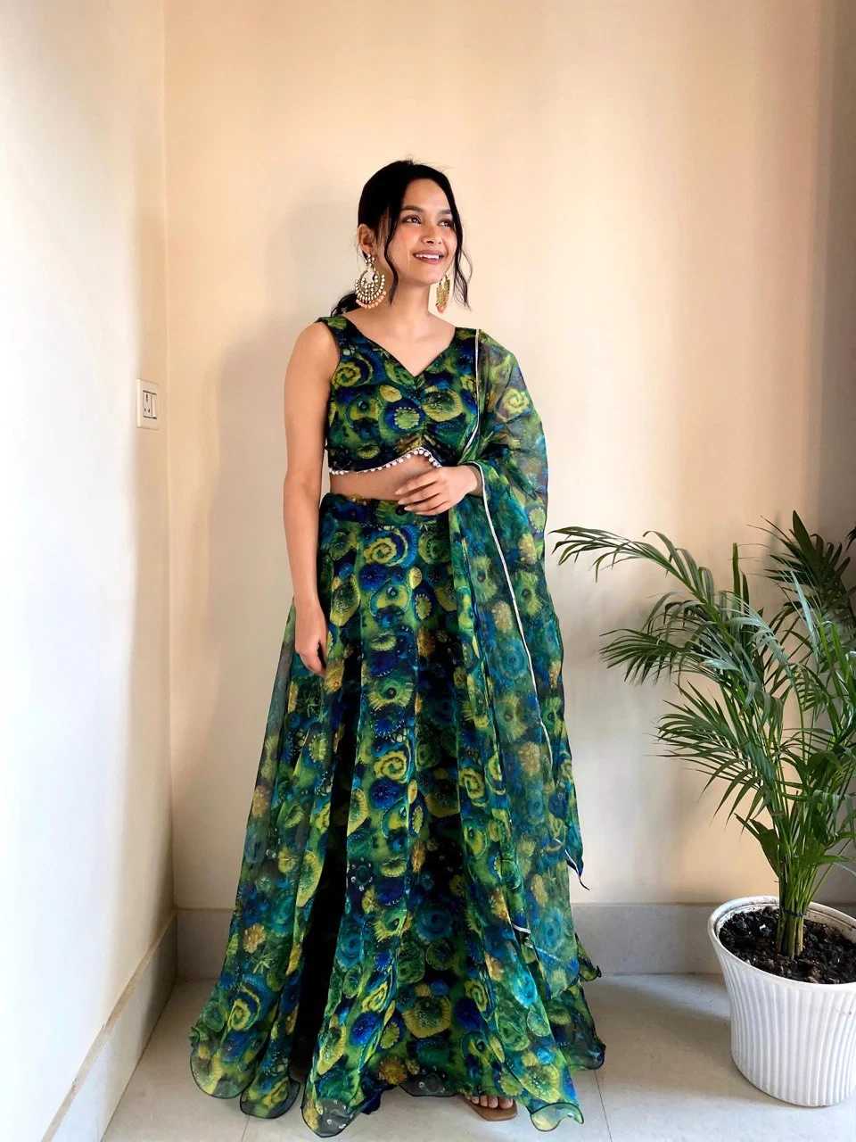 Party Wear Look Beautiful Lehenga Choli With Floral Print