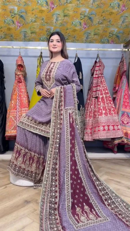 Party Wear Look Beautiful Top And Bottom With Dupatta