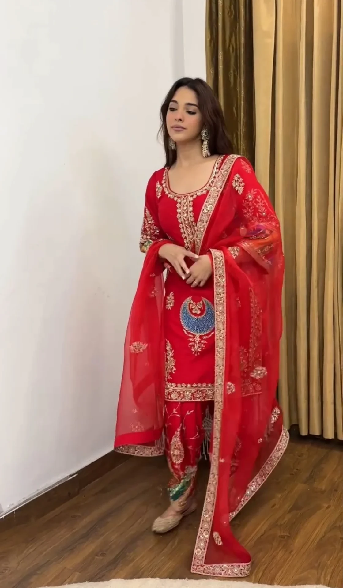 Designer Party Wear Suit Set With Sequence Embroidery Work