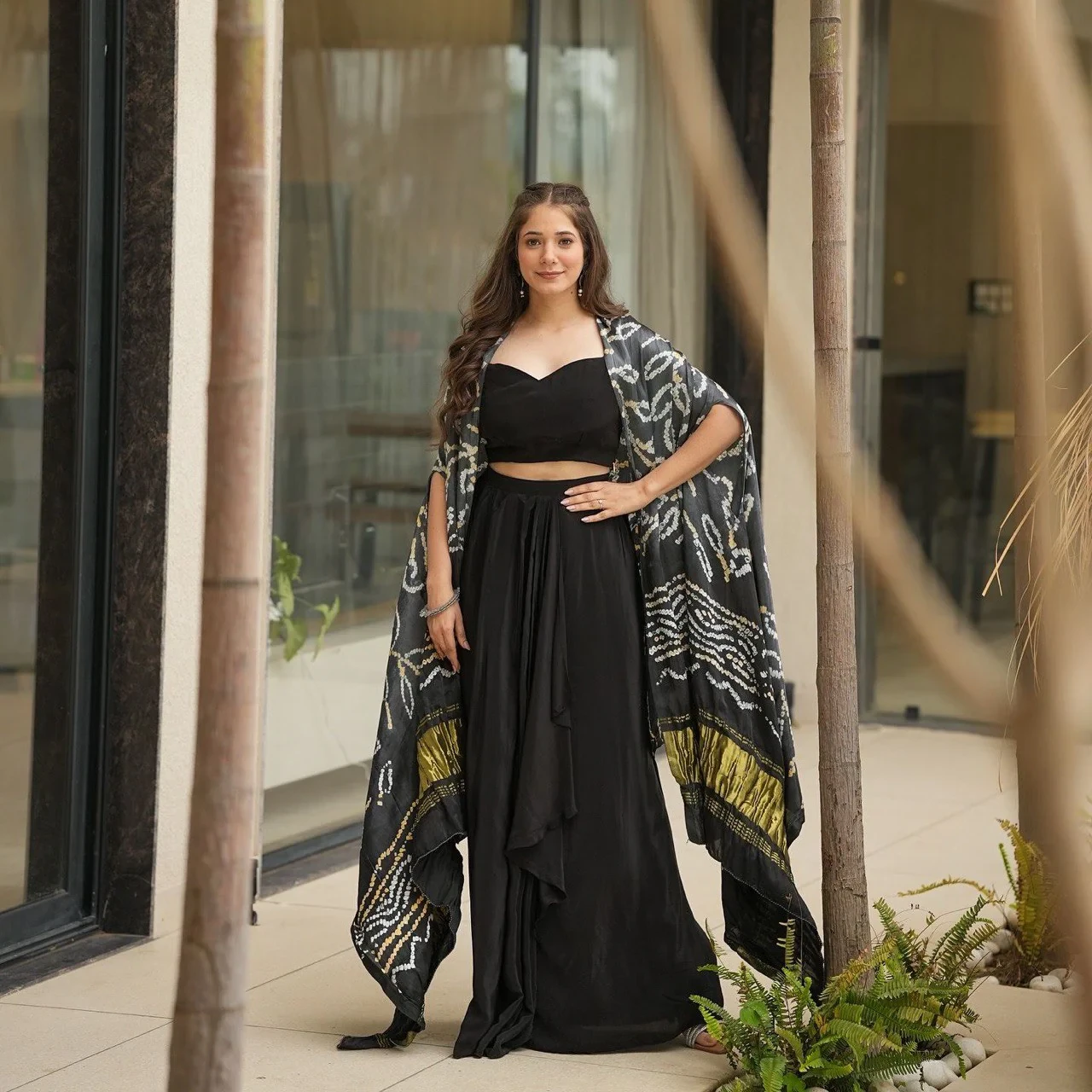 Party Wear Look Designer Blouse-Skirt And Shrug