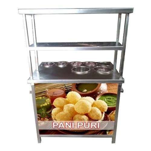 SS Pani Puri Counter 2 Shelves