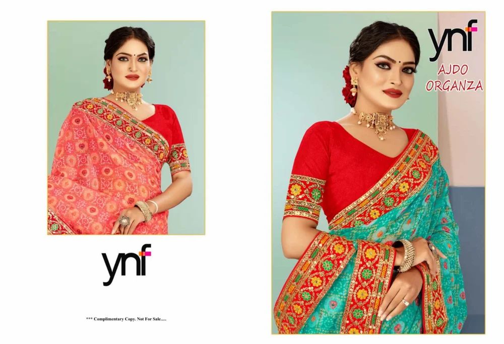 Bandhani Organza Digital Print Saree
