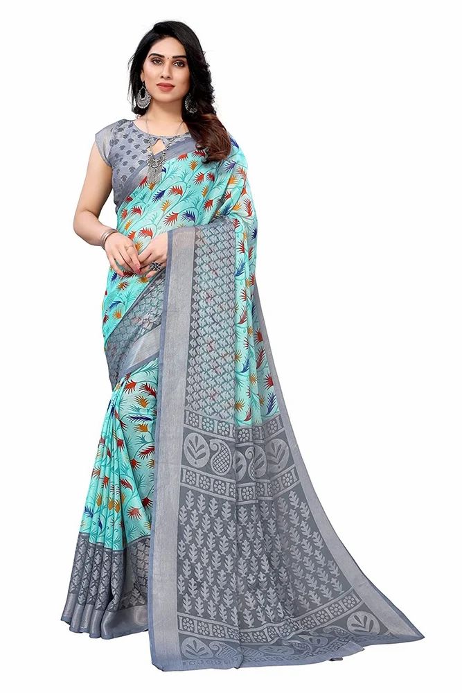 Soft Chiffon Brasso Printed Saree
