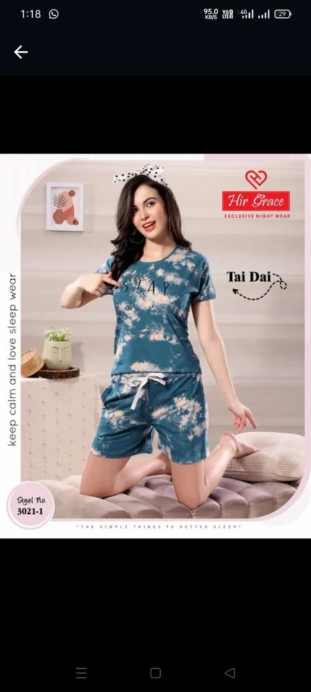 Ladies Half Sleeve Night Dress