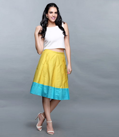 Yellow A-Line Skirt