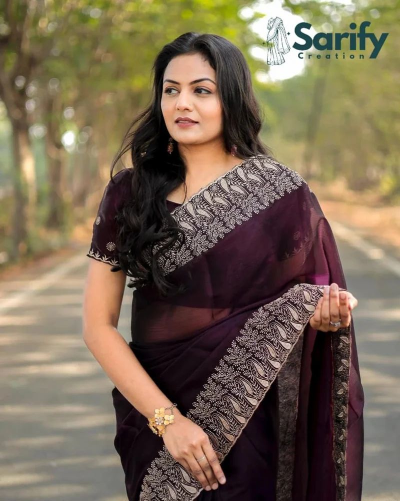 Blooming Burberry Jimmy chu Saree By Sarify Creation