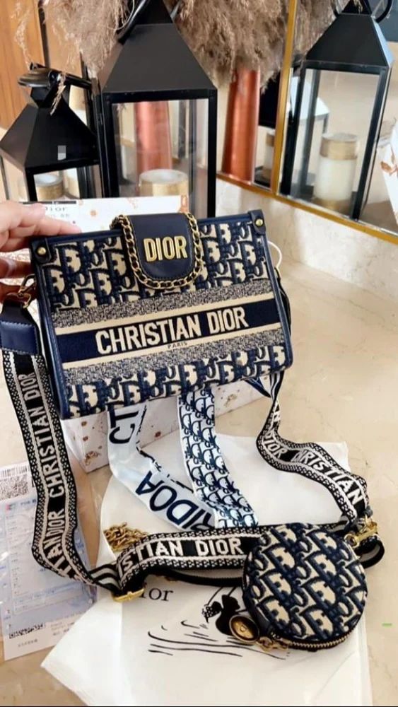 Christian Dior Camp Messenger blue Bag
