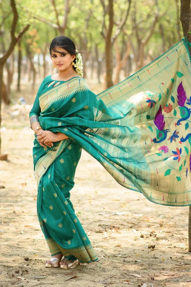 Semi Tussar Paithani Saree