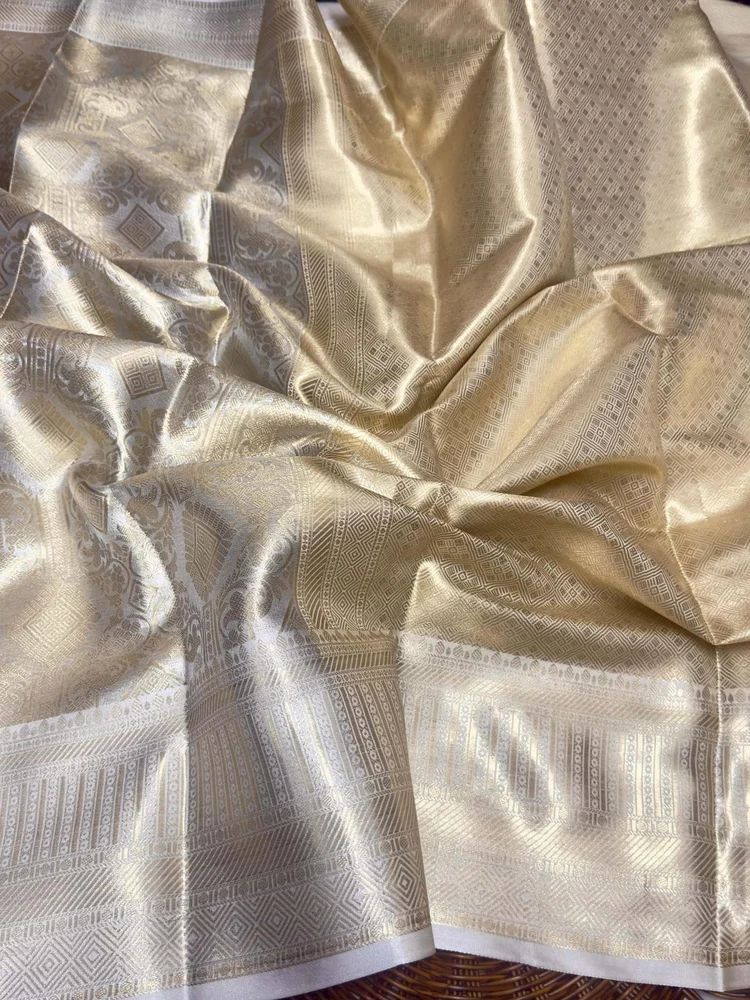 BANARSI HANDLOOM GOLDEN TISSUE GOLDEN ZARI SILK SAREE AT WHOLESALE PRICE