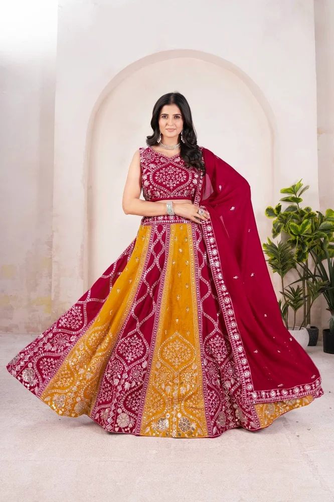 Designer Flared Lehenga with Embroidered Blouse