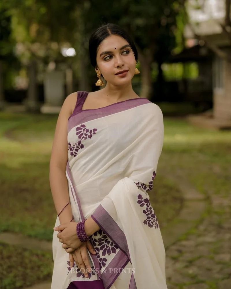 Digital Printed Linen Saree