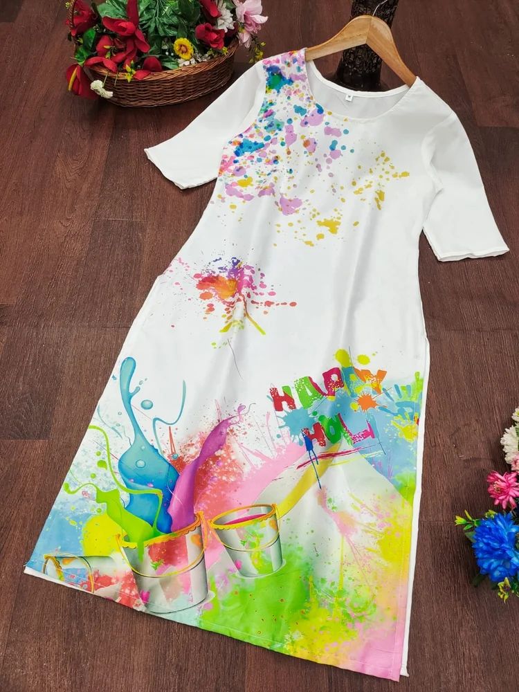 Holi White Kurti