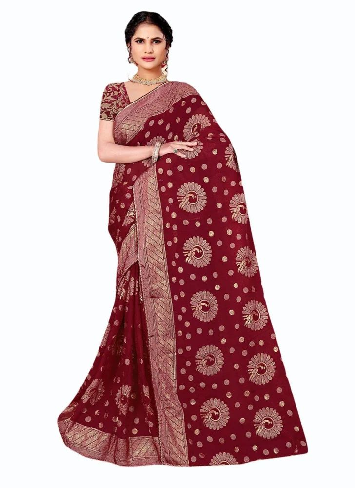 Red Brasso Printed Saree