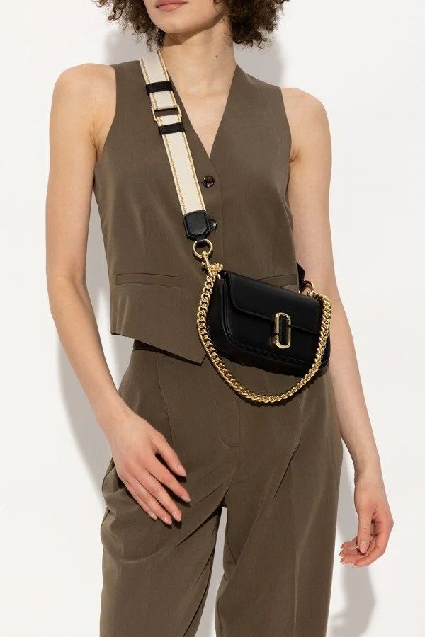 Marc Jacobs The J Marc Shoulder Bag With OG Box & Dust Bag (Black - 115)