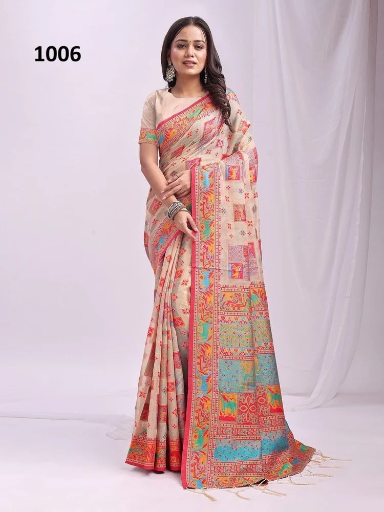 Linen Cotton Saree