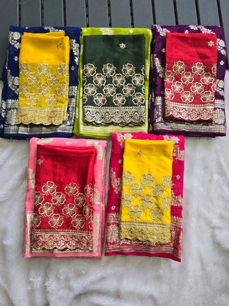 Viscose Georgette Rich Pallu Saree