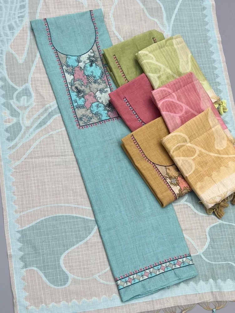 Unstiched Cotton Chanderi Suit