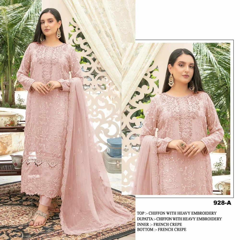 Heavy Embroidery Chiffon Suit