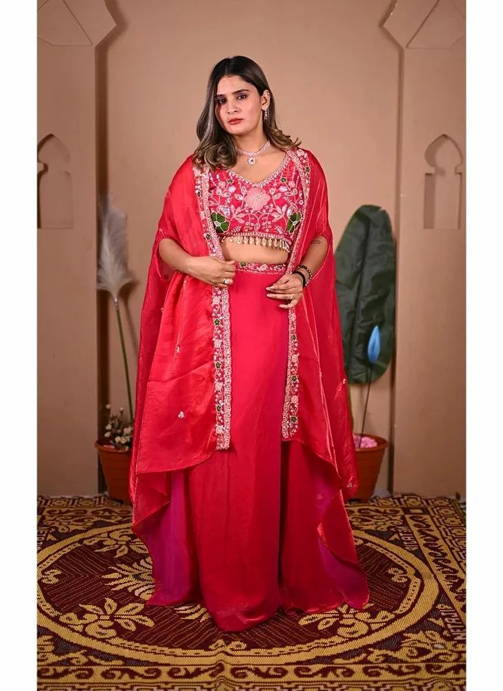 Pink Fendy Indo Western Lehenga