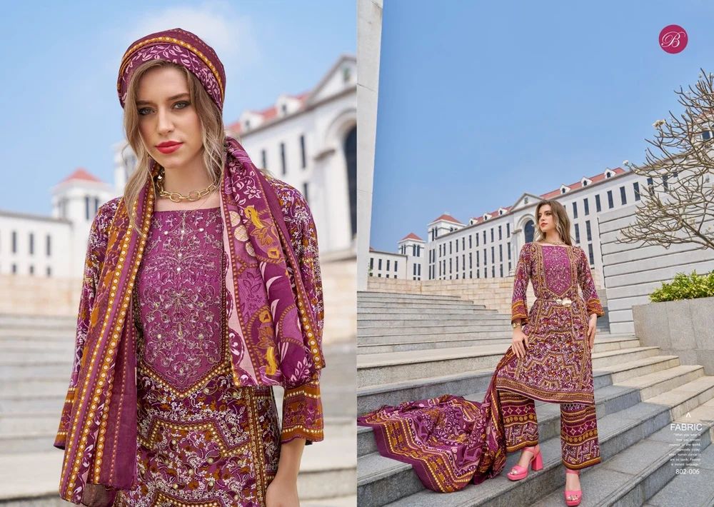 BELLIZA DESIGNER STUDIO SHAHEEN VOL 4 PURE VISCOSE RAYON DRESS MATERIAL WHOLESALE
